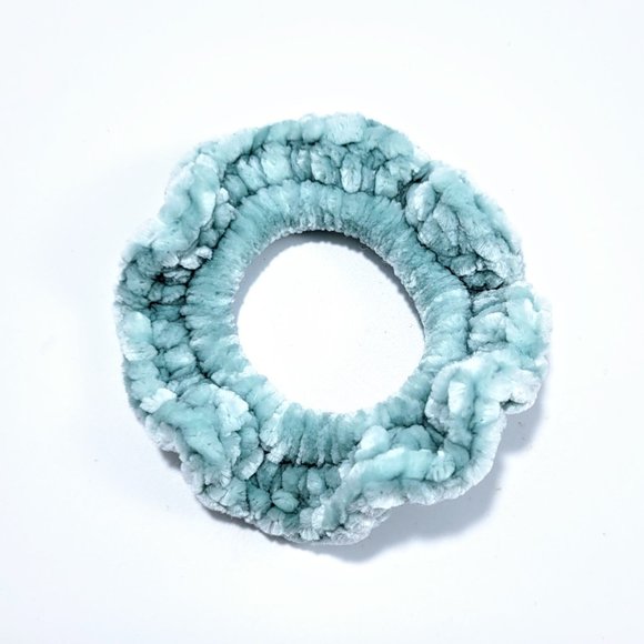 Velvet Scrunchie Set of 3 Earth Tones Sage Green Tropical Mint 3 Pack Gift Set - Picture 6 of 7